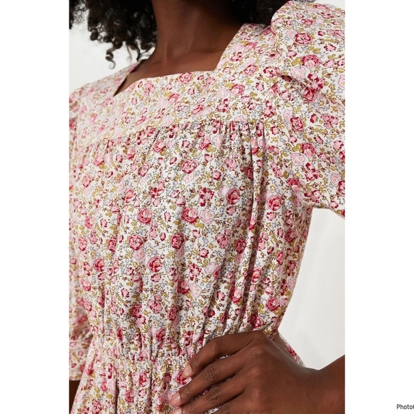 HYACINTH HOUSE Tuckernuck Pink and Red Floral Maddie Mini Dress Retail 158$ Sz S - Picture 4 of 10